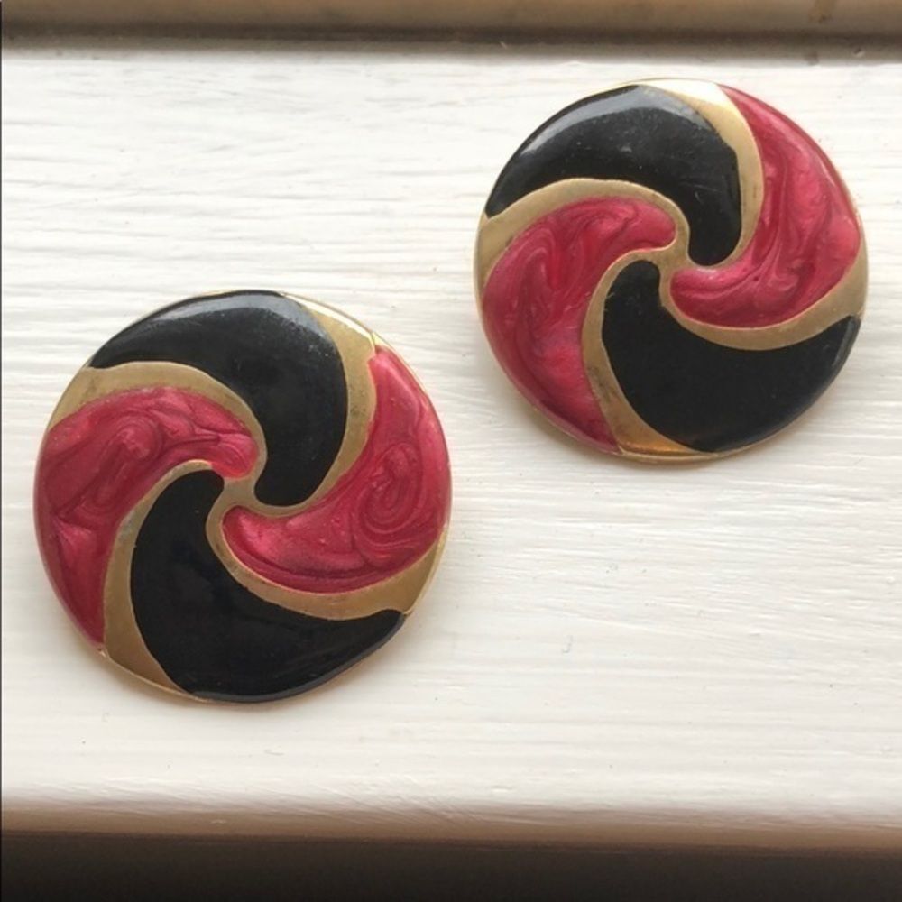 Vintage Retro Swirl Earrings